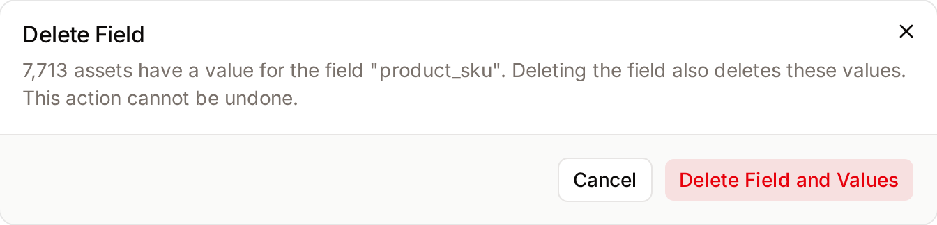 Delete Field dialog