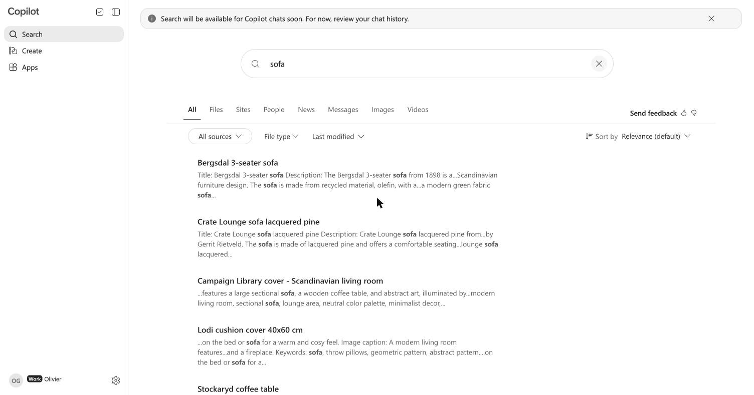 Search results listing images of the Freedam connection by title under All