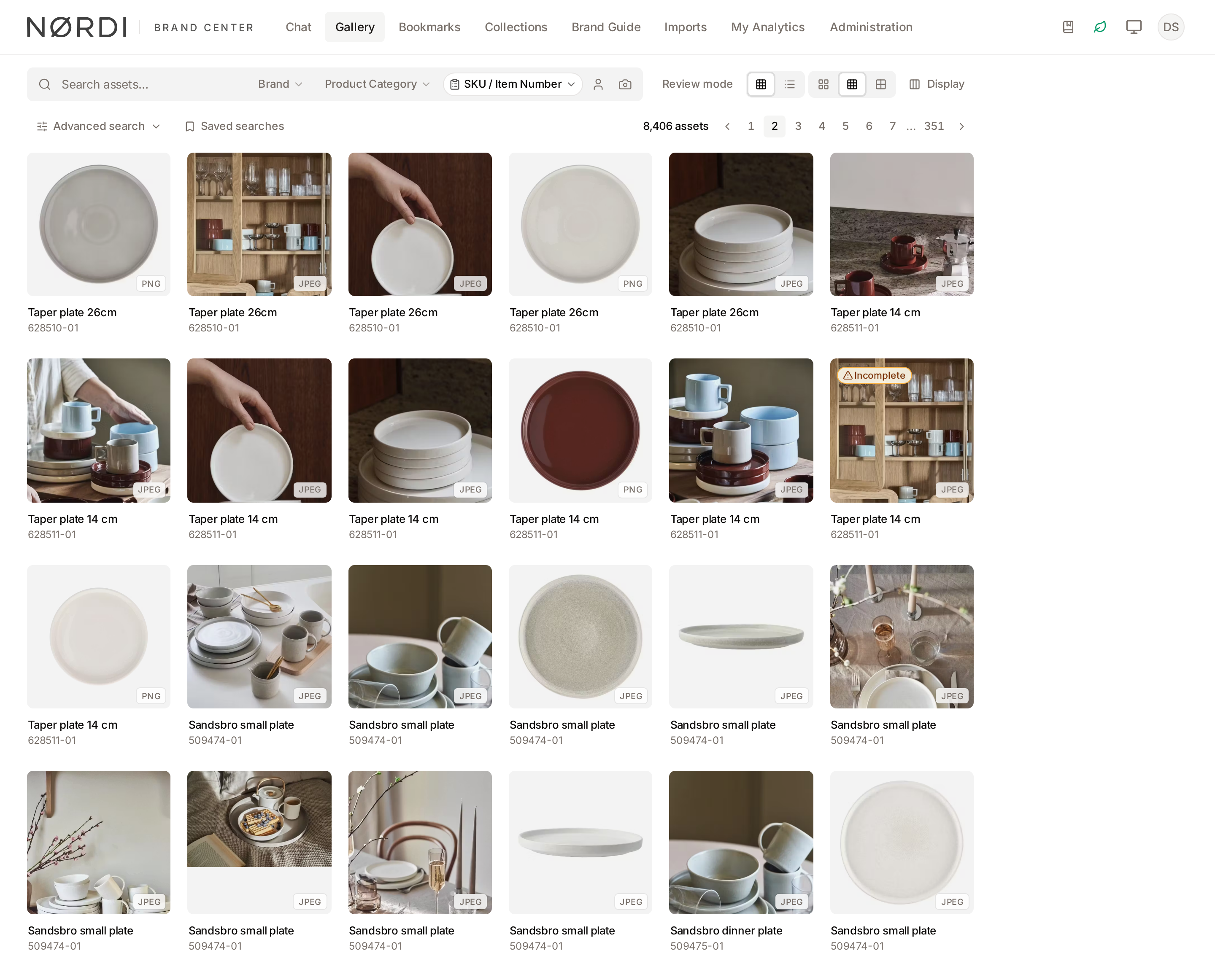 The Freedam workspace: the navigation bar across the top with shortcuts on the right, and the Gallery in the main area